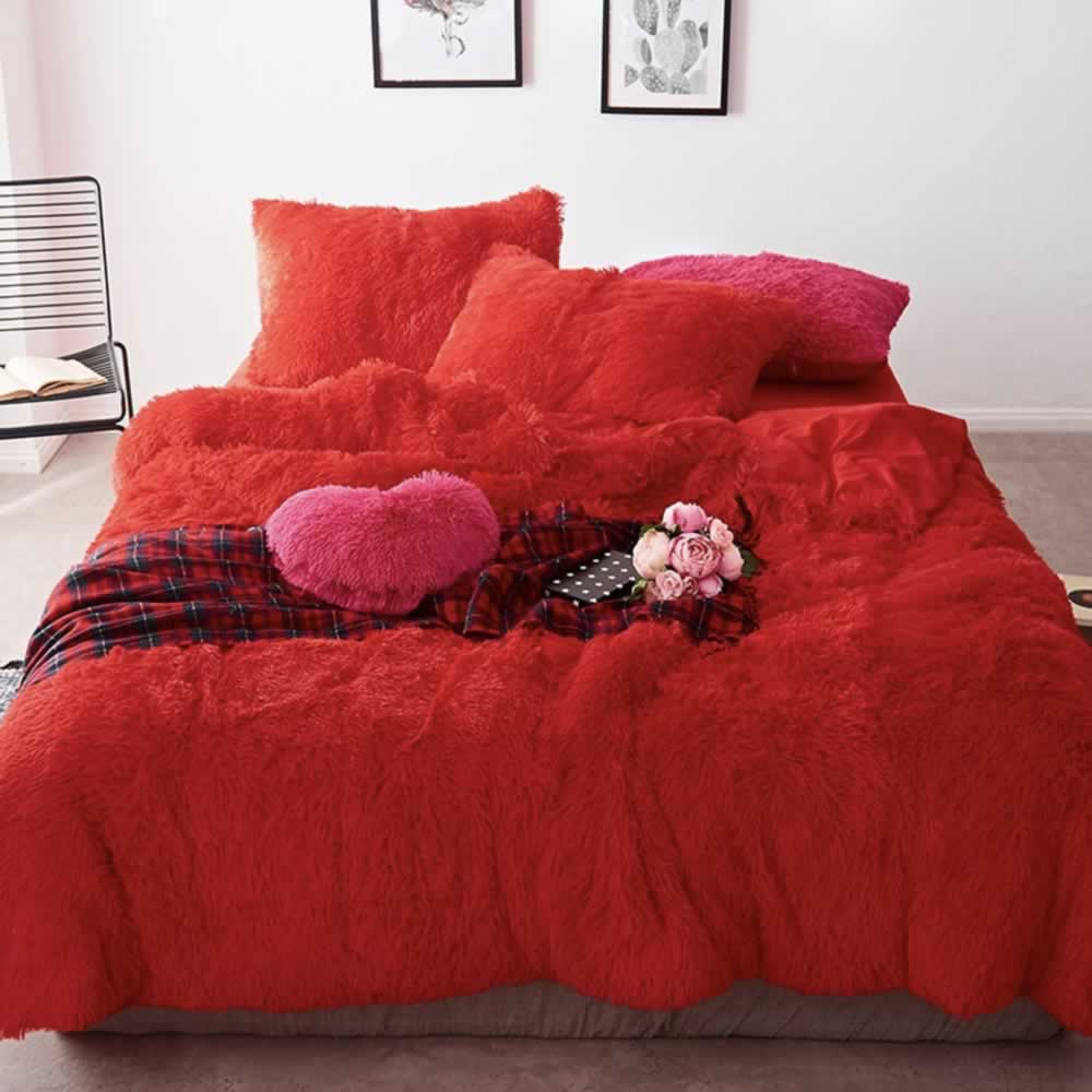 fluffy bed set queen